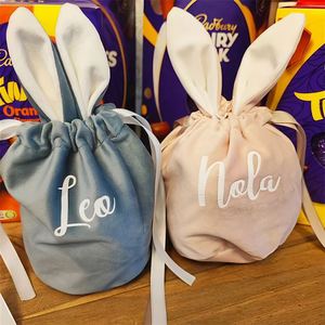 Personalized Custom Name <b>Easter</b> Bunny Ear Ornament Pouch, Modern Polyester Wedding Candy Storage <b>Gift</b> <b>Bag</b> for Holiday Decor - Product Image 6