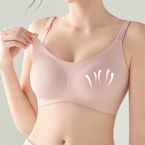 เสื้อชั้นในไร้ตะเข็บ YIYI สำหรับ<span class=keywords><strong>คุณ</strong></span><span class=keywords><strong>แม่</strong></span> แบบเปิดด้านหน้า ติดตะขอเกี่ยว คัพคงที่ ช่วยยกกระชับและป้องกันการหย่อนคล้อย เหมาะสำหรับให้นมบุตรหลังคลอด - Product Image 1