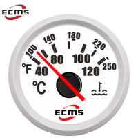 Medidor de temperatura de agua marina automático Universal de 40-120 grados, 12V, 24V, con luz trasera para barco, coche, yate, medidores de presión