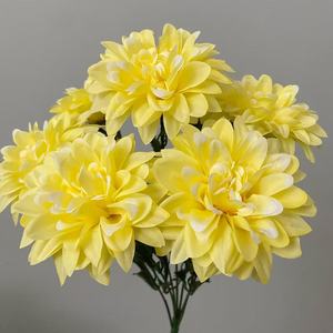 Flores Artificiales de Seda Transfronterizas, Ramo de Dalias Nórdicas Japonesas Retro Teñidas a Mano de 7 Cabezas, Decoración para el Hogar, Flor para Centros Comerciales - Product Image 4
