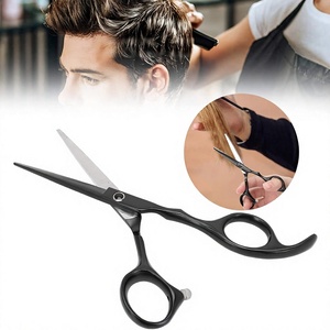 Ciseaux de coiffure professionnels à lame droite en métal noir pour salon de coiffure - Product Image 3
