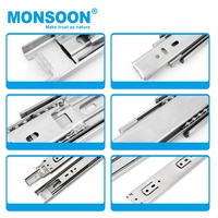 Mécanisme de table extensible à fermeture douce MONSOON de 45 mm, glissière de tiroir pour extension complète, glissière de fermeture douce pour armoire