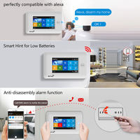 Sistema de Alarma Inteligente para el Hogar con WIFI y GSM, Material ABS, Pantalla Táctil de 4.3 Pulgadas, Control Remoto por Aplicación Tuya, RFID para Activar/Desactivar