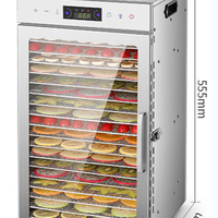 Groothandel 18-bakjes dehydrator droogmachine voor fruit, 18-bakjes dehydrator mango droger