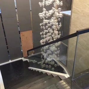 <span class=keywords><strong>Escalier</strong></span> droit moderne en acier inoxydable et <span class=keywords><strong>bois</strong></span> pour espaces restreints, idéal pour les hôtels et les escaliers extérieurs avec garde-corps en verre - Product Image 5
