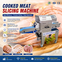 Machine industrielle de découpe de viande cuite pour jambon, bacon, bœuf rôti – Équipement de transformation alimentaire
