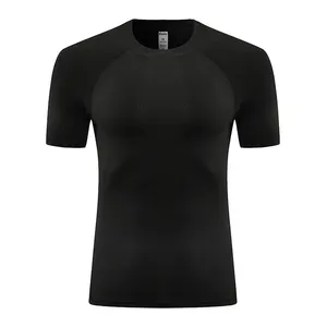 T-shirts de fitness à séchage rapide pour hommes collants hauts de musculation hommes sous la peau t-shirt de compression de train de gymnastique musculaire