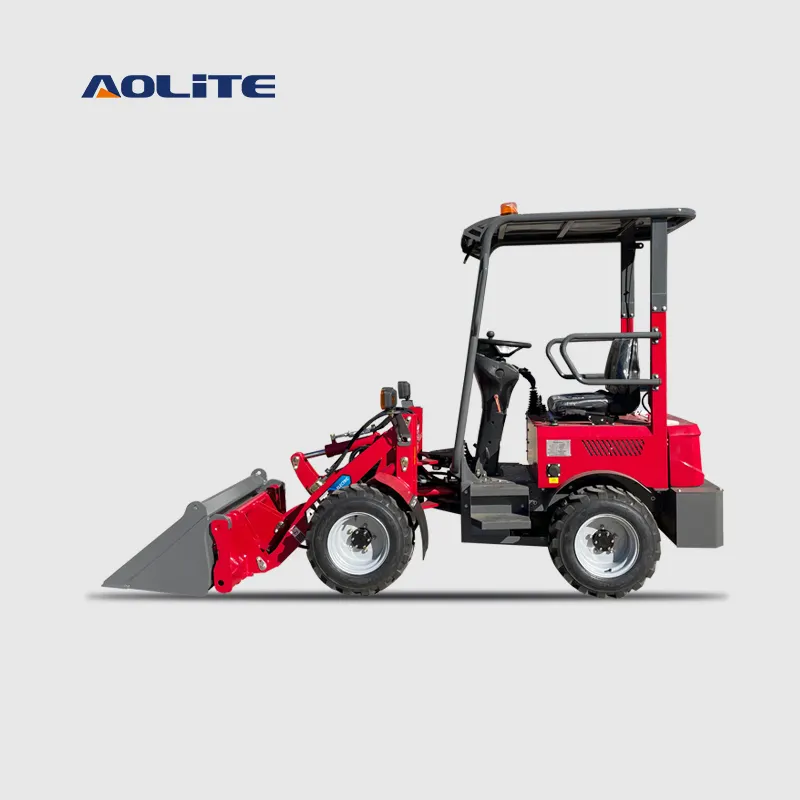 AOLITE ALT 400kg CE China high quality battery powered mini small electric wheel loader articulated compact front end loader 4wd