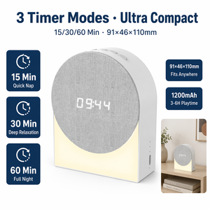 SM04 Máquina de Ruido Blanco 4 en 1, Altavoz Inalámbrico BT, Reloj Despertador Digital, Luz Nocturna con 3 Modos de Temporizador para un Sueño Profundo - Product Image 5