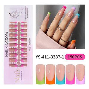 Nuevas Uñas Postizas Francesas Desmontables de Cinco Colores, Estilo Stiletto, Cuadradas, Tipo Ataúd, Cobertura Total, en Bolsa/Caja OPP - Product Image 5