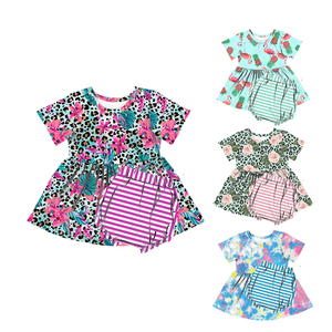 Ensemble personnalisé en bambou à manches courtes avec peplum et jupe à volants - Product Image 4