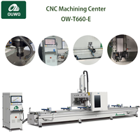 Centre d'usinage CNC 4 axes OUWO 7000 mm pour le perçage, le fraisage et le chanfreinage de profilés en aluminium robustes, machines pour la fabrication de fenêtres et de portes
