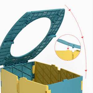 Sunnuo กระโถนเด็กพลาสติกพกพาได้พับได้พกพาได้ใช้ในกลางแจ้งใช้ในการตั้งแคมป์ใช้ในรถการฝึกเข้าห้องน้ำฉุกเฉิน - Product Image 5