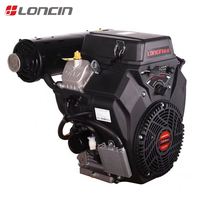 Moteur à essence Loncin 2V80FD 764CC bicylindre 24HP à démarrage électrique, refroidi par air, 4 temps, à arbre horizontal, avec roulement