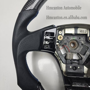 Practical Hot Sale Perforated Leather Carbon Fibre Blue Top Stripe Steering <b>Wheel</b> for Mazda ATENZA AXELA Car Steering <b>Wheel</b> - Product Image 2
