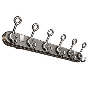 ตะขอแขวนผนังแบบสุญญากาศ แข็งแรง ทนทาน 6 ตะขอ รูปทรงสี่เหลี่ยมผืนผ้า ป้องกันสนิม สำหรับแขวนเสื้อผ้าในทางเข้า สี Gunpowder - Product Image 2