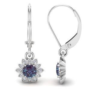 Pendientes Colgantes Alexander de Plata de Ley 925 al por Mayor para Mujer, Joyería con Piedras de Color Cambiable - Product Image 1