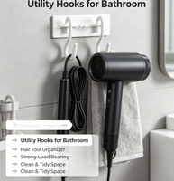 Crochets utilitaires pour salle de bain, supports muraux robustes pour serviettes, éponges, outils de toilettage et ustensiles de cuisine