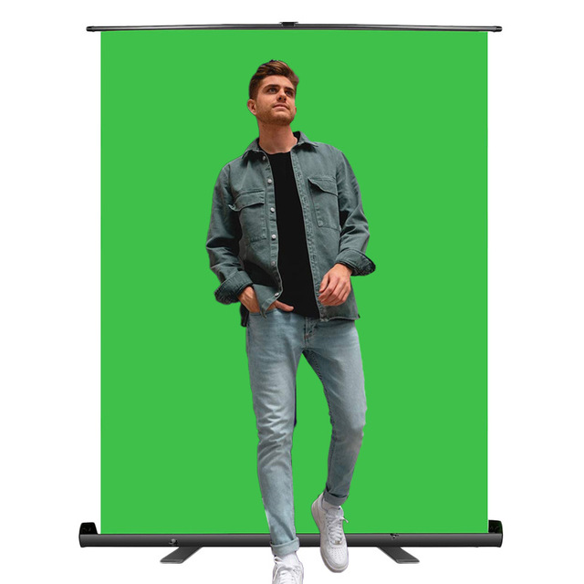 Green Screen Collapsible Chroma Key Backdrop Wrinkle Resistant Fabric and Ultra Quick Setup for Background Removal