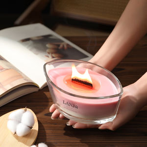 LANJO Wholesale 16oz Round Boat Jar Soy <b>Wax</b> Aromatherapy <b>Candle</b> with Large Wood Wick 770Ml in Bulk - Product Image 1