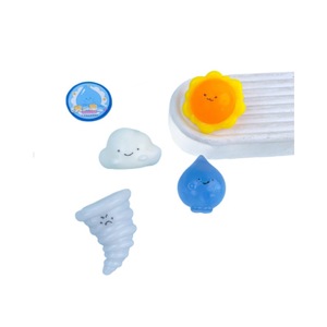 Porte-clés jouet à presser Kawaii Soleil Lune Étoile Flocon de neige avec clochette, en TPR, en forme de ciel, pendentif anti-stress, breloque souple pour sac à dos - Product Image 6