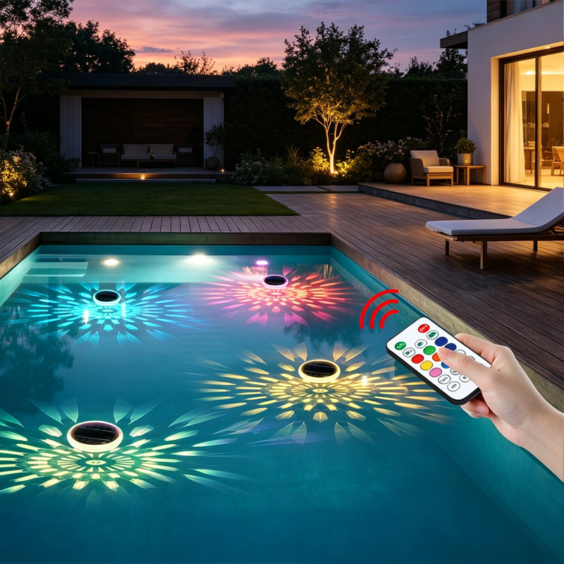 Outdoor IP67 Waterproof Water Floating Light Decoration Pool Colorful RGB Led Solar Swimming Pool Lights