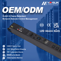 PDU intelligent 360-480V, 24 prises IEC C19, boîtier métallique, disjoncteur 3P, unité de distribution d'alimentation à commande à distance pour centre de données