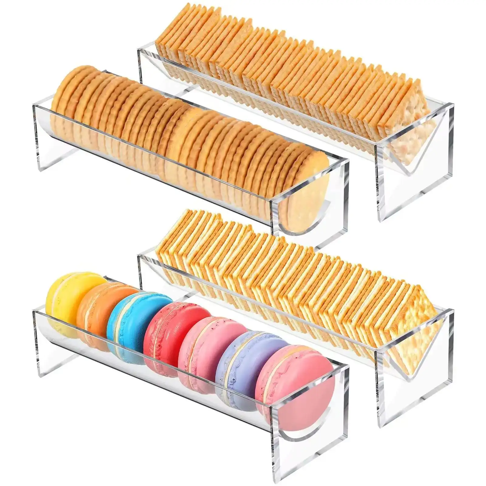 Plateau à biscuits en acrylique Transparent pour les aliments de fête mariage et fêtes de famille présentoir de nourriture support de stockage et support