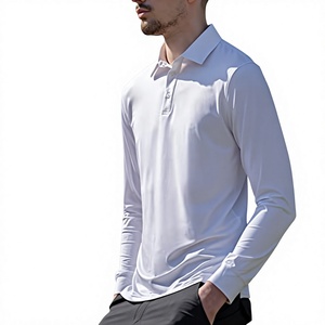 Polo imprimé de techniques foncées solides de qualité supérieure pour hommes tissu de haute qualité avec manches longues et courtes et col polo pour le golf - Product Image 4
