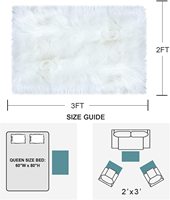Kingworth personnalisé de haute qualité, vente en gros de tapis carrés en fausse fourrure, tapis blanc en fourrure de salon