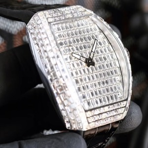 Reloj Mecánico de Acero Inoxidable con Incrustaciones de Moissanita de Lujo, Forma de Barril, Resistente al Agua para Uso Diario, de Alta Calidad para Hombre, Superventas - Product Image 4