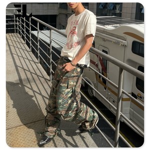 LARSUR Custom Factory Cotton Nylon Sun Faded Ripstop Camo Cargo Pants Straight Leg <strong>Jogging</strong> Tactical Skate <strong>Camouflage</strong> Pant Men - Product Image 4