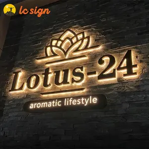 Logo Lampu Latar LED Iklan Luar Ruangan untuk Tanda Tampilan Nama Toko Perusahaan