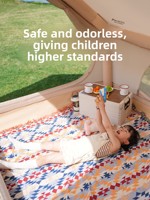 Tente Gonflable Portable Oxford pour Camping Extérieur Quatre Saisons, Ouverture Automatique Rapide, Kit Complet, Type Cabane