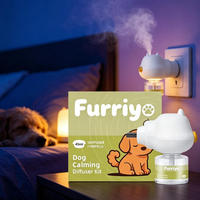Kit diffuseur en plastique Furriyo pour chiens, 45 ml, menthe poivrée, phéromone, relaxant, anti-stress, prêt à l'emploi