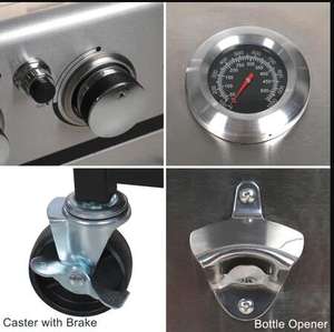 Parrilla de <span class=keywords><strong>Gas</strong></span> para Barbacoa de Acero Inoxidable de 4 Quemadores, Grande, Moderna, para Exteriores, para Jardín, a <span class=keywords><strong>Gas</strong></span> Propano - Product Image 4