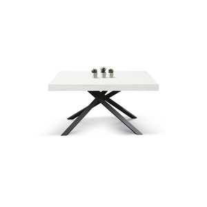 Extendable <b>White</b> Statuary Marble <b>Dining</b> <b>Table</b> 160x90 Metal Base Internal Use - Product Image 2