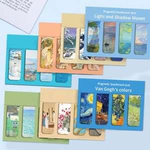 Promotional Gifts Starry Sky Oil Painting <b>Bookmark</b> Magnetic <b>Bookmark</b> Double-sided Paper Book Page Clip <b>Bookmark</b> - Product Image 3