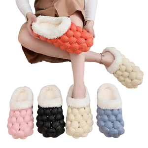 Dropshipping New Winter <b>Bubble</b> Fluffy for <b>Slippers</b> for Women Anti-Slippered Cushioned EVA Keep Warm Home for Spring - Product Image 1