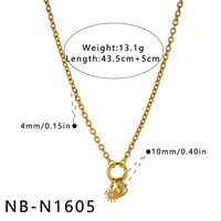 Colliers Manna géométriques en acier inoxydable avec pendentif soleil en zircon, chaîne à maillons durable avec fermoir OT