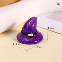 Figur Mini Bercahaya Kucing Hantu Labu Kelelawar Tengkorak Miniatur Lanskap Mikro Kerajinan Resin Halloween