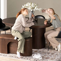 Mesa de Juegos Rectangular Multifuncional de Madera Maciza Moderna de 1 a 3 m, Mesa de Comedor Extensible de Varios Tamaños para Uso en el Hogar y Hoteles