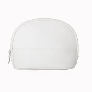 2023 Trending Mini White PU Coin Pouch Customized Cosmetic Makeup Bag with Zipper Closure from China Supplier