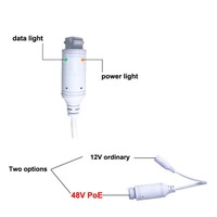 Accesorios de línea de cámara de red DIY 70cm RJ45 CCTV POE Módulo de cámara IP Cable de alimentación de video con adaptador de 48V a 12V