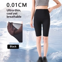 Leggings d'été fins pour femme, en soie glacée effet peau de requin, protection solaire, longueur 7/8, haute élasticité, pour le yoga et les activités de plein air