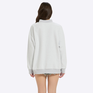 Logo personalizzato da <span class=keywords><strong>donna</strong></span> snuggie Sherpa <span class=keywords><strong>in</strong></span> <span class=keywords><strong>pile</strong></span> di cotone Unisex Mockneck oversize Sherpa felpa maglione con collo finto per le donne - Product Image 6