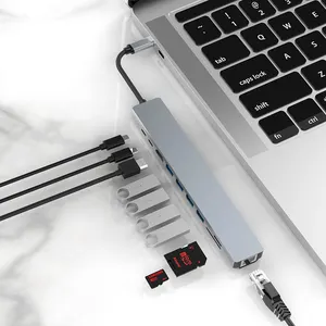 Docking Station Thunderbolt 3 USB 3.0 10 porte tipo c a HDMI per Apple MacBook Pro compatibile