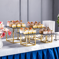 Présentoirs Professionnels de Buffet Alimentaire, Support à Gâteaux Doré, Décoration de Socle, Présentoir à Gâteaux Céramique Moderne pour Mariage Anniversaire