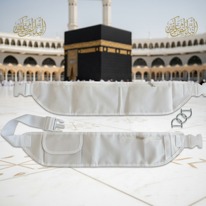 <span class=keywords><strong>Ceinture</strong></span> de Hajj et Omra avec poche et pochette de sécurité pour objets de valeur - <span class=keywords><strong>Ceinture</strong></span> élastique réglable pour le Hajj et l'Omra - Blanc - Product Image 2