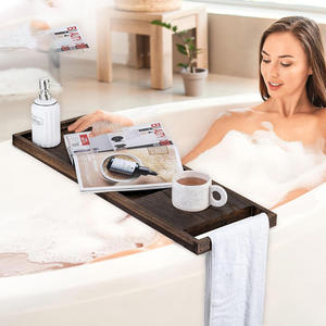 Plateau <span class=keywords><strong>de</strong></span> bain pour <span class=keywords><strong>baignoire</strong></span> : Étagère <span class=keywords><strong>de</strong></span> bain en bois <span class=keywords><strong>de</strong></span> 31 pouces avec poignées, style rustique et simple pour salle <span class=keywords><strong>de</strong></span> bain - Product Image 5